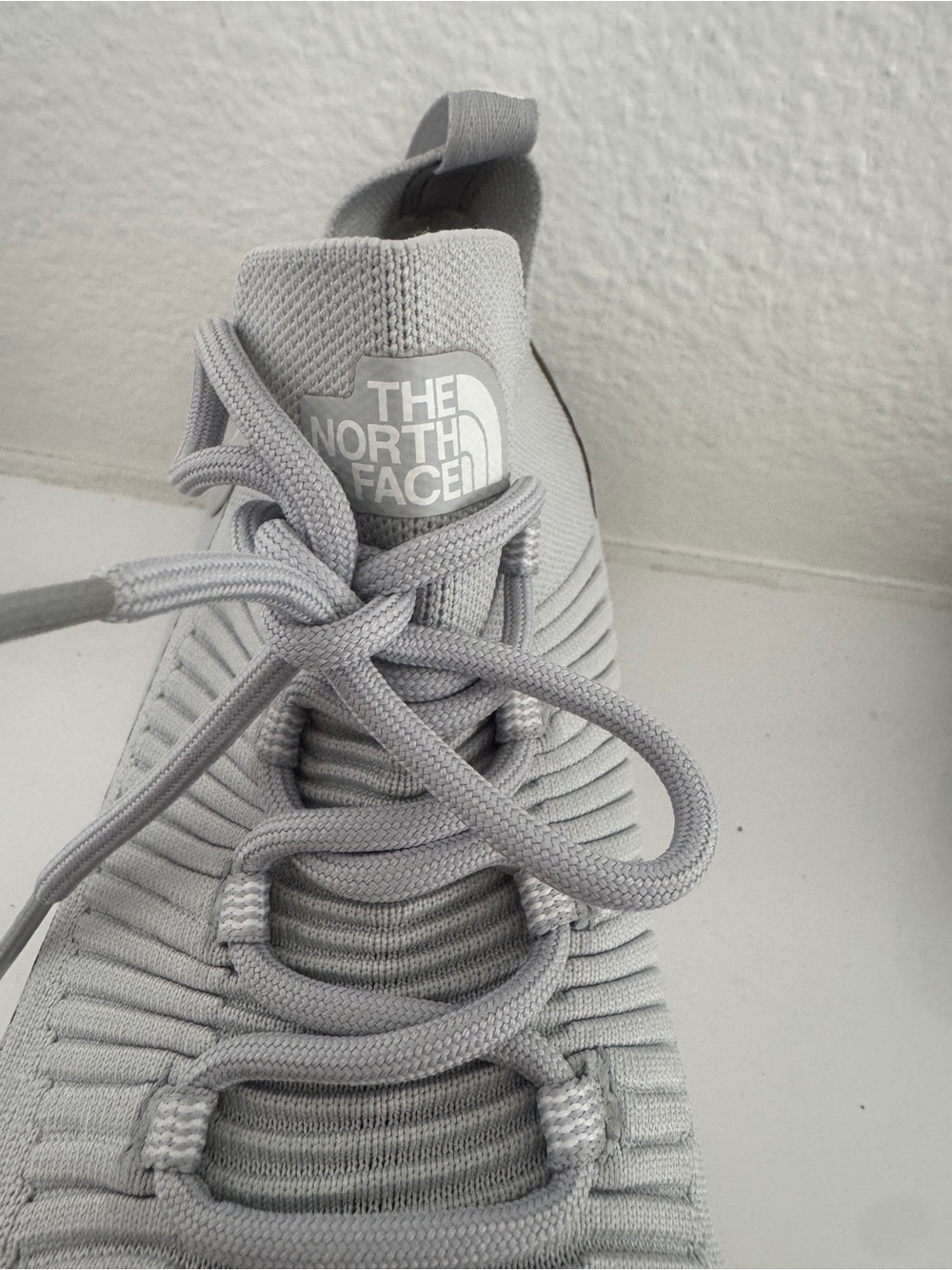 The North Face Light Grey Knit High-Top Sneaker